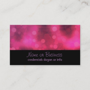 Carte De Visite Rose et motif de scintillement pourpre de Bokeh de