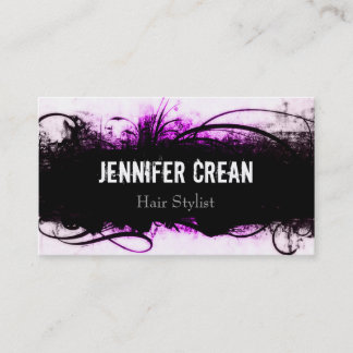 Carte de visite rose et noir grunge