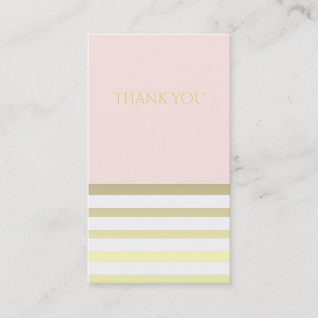 Carte De Visite Rose et or personnels ou Merci d'affaires (Devant)