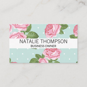 Carte De Visite Rose et Pois