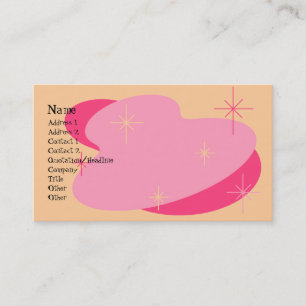 Carte De Visite Rose et rose rétro atomique
