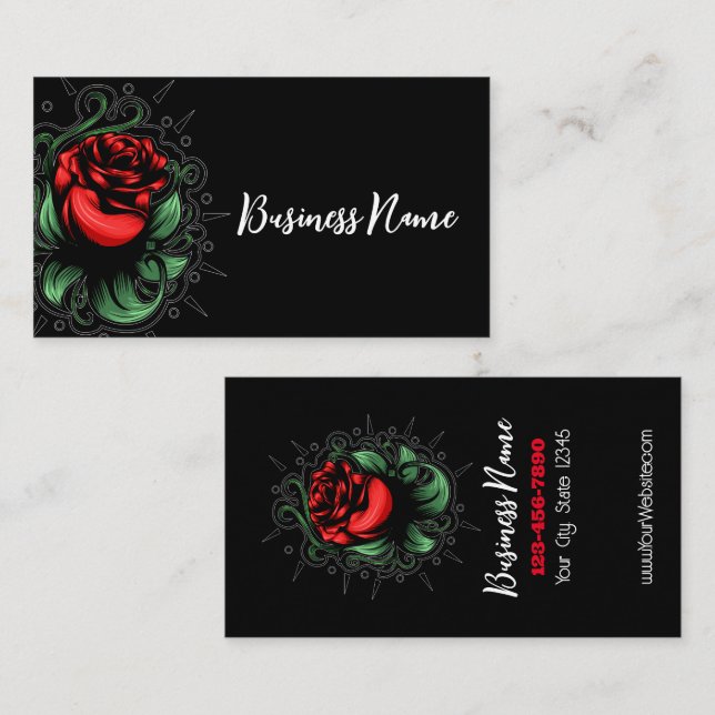 Carte De Visite Rose Extraordinaire (Devant / Derrière)