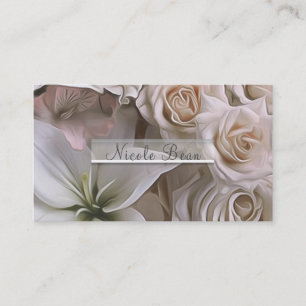 Carte De Visite Rose Floral Élégant Shabby Chic pour une Mariée