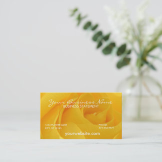 Carte De Visite Rose florale jaune élégante