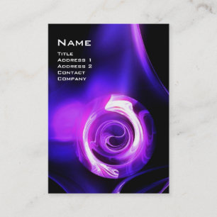 Carte De Visite ROSE FRACTAL 4 MONOGRAS bleu violet clair