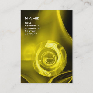 Carte De Visite ROSE FRACTAL 4 MONOGRAS jaune vif rouge noir
