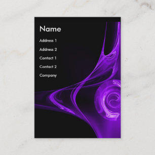 Carte De Visite ROSE FRACTAL, bleu violet clair noir