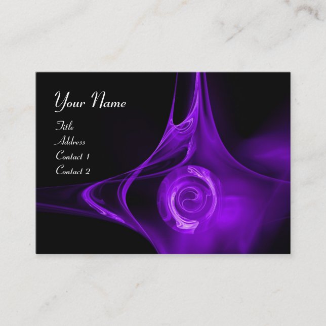 Carte De Visite ROSE FRACTAL, SWIRLS ABSTRAITS violet violet noir (Devant)
