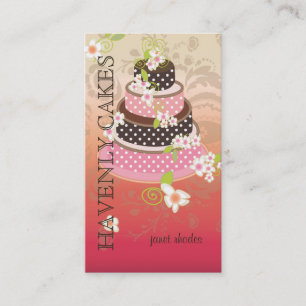 Carte De Visite Rose + Gâteau de mariage de