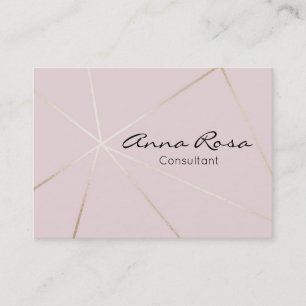 Carte De Visite *~* Rose Géométrique Rose tendance Or Moderne Foil