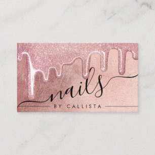 Carte De Visite Rose glamour Parties scintillant épaisse  clous