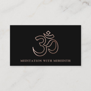 Carte De Visite Rose Gold Aum Om Symbole Méditation Enseignant Noi