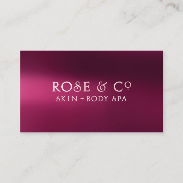 Carte De Visite Rose Gold Blush Bourgogne Ombres Glam fraise (Devant)