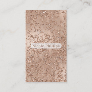 Carte De Visite Rose Gold Blush Rose Glamour Pailleté Crackle Chic