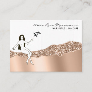 Carte De Visite *~* Rose Gold Cheveux Girly Goddess Beauté