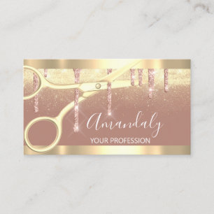 Carte De Visite Rose Gold Confetti