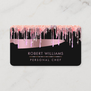 Carte De Visite Rose Gold Driving Chef Kitchen Tools Parties scint