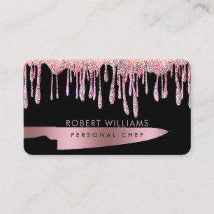 Carte De Visite Rose Gold Driving Chef Kitchen Tools Parties scint