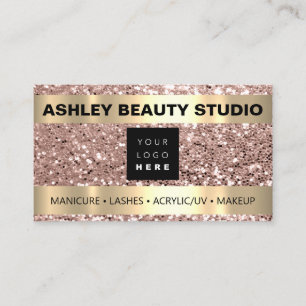 Carte De Visite Rose Gold du logo personnalisé de la liste de blo