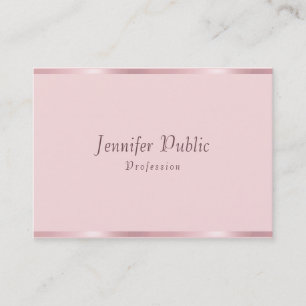 Carte De Visite Rose Gold Elegant Calligraphes Script Modèle