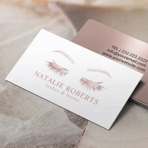 Carte De Visite Rose Gold Eyelash Beauté Salon de maquillage Artis