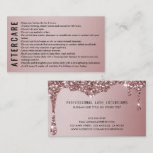 Rose Gold Eyelash/Brow Instructions de soins posté