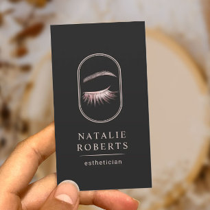 Carte De Visite Rose Gold Eyelash Logo Maquillage Artiste Esthéti
