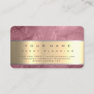 Carte De Visite Rose Gold Foil Texture Foil Métal Rose