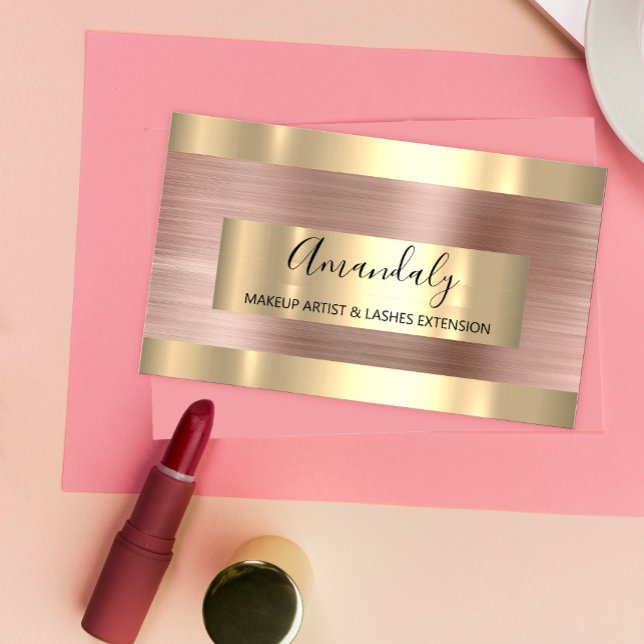 Carte De Visite Rose Gold Frame Event Planner brossé (Créateur téléchargé)
