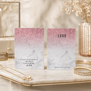 Carte De Visite Rose Gold Girly Parties scintillant Boucles d'orei
