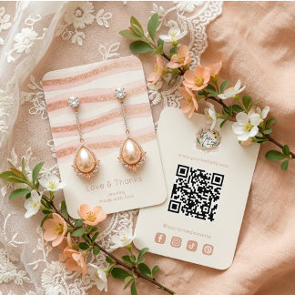 Carte De Visite Rose Gold Glam Glitter Jewelry Display TMF26