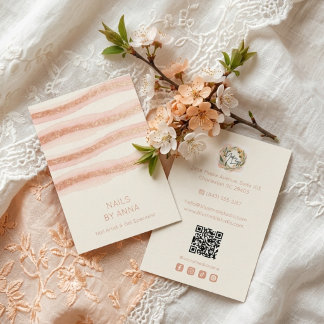 Carte De Visite Rose Gold Glam Nails Business Card TMF26