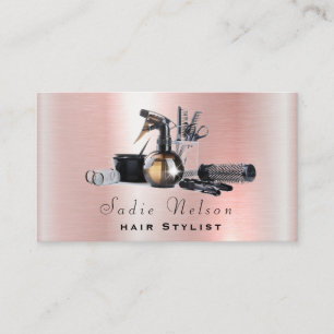 Carte De Visite Rose Gold Hair styliste Salon Outils Beauté