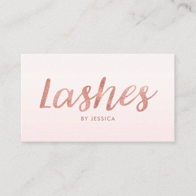 Carte De Visite Rose Gold Lashes Beauté Salon Cosmetologue (Devant)