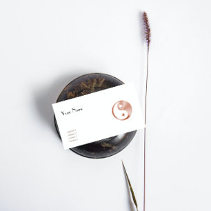 Carte De Visite Rose gold look yin yang