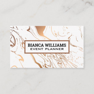 Carte De Visite Rose Gold Marble Liquify Arrière - plan