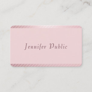 Carte De Visite Rose Gold Modèle Moderne Elégant tendance Simple