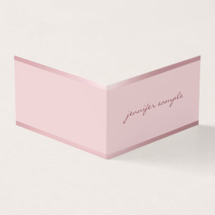 Carte De Visite Rose Gold Modern manuscrit Nom de script élégant