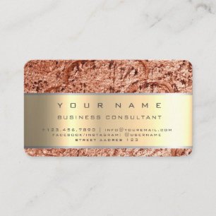 Carte De Visite Rose Gold Modern Professional Business Consultant