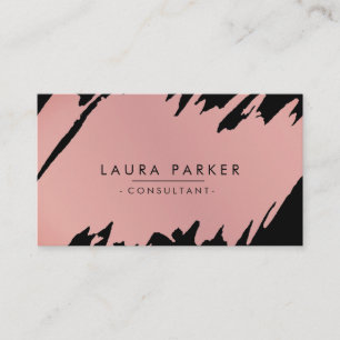 Carte De Visite Rose Gold Modern Splatter Professional Élégant
