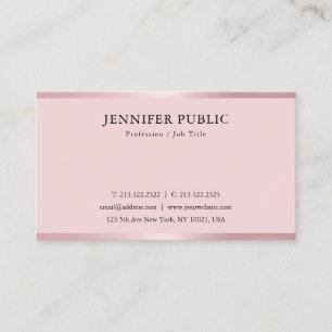 Carte De Visite Rose Gold Moderne Élégant Modèle Professionnel