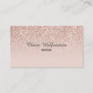 Carte De Visite Rose Gold Pailleté Chic Professionnel