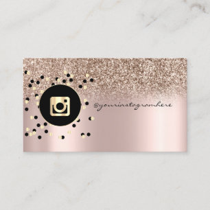 Carte De Visite Rose Gold Pailleté Points Instagram Tendance