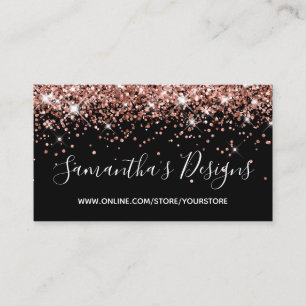 Carte De Visite Rose Gold Parties scintillant Boutique en ligne No