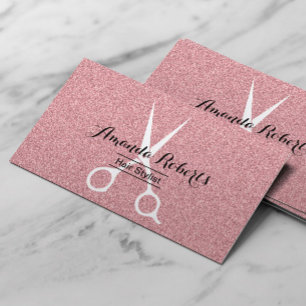 Carte De Visite Rose Gold Parties scintillant Coiffeuse Styliste É
