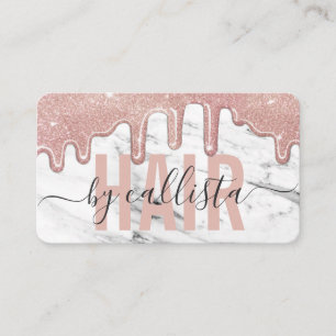 Carte De Visite Rose Gold Parties scintillant Drivers Marble Hair 