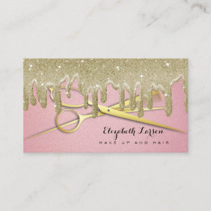 Carte De Visite Rose Gold Parties scintillant Drives Hair Styliste