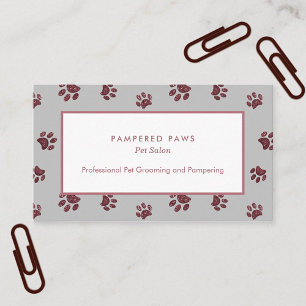 Carte De Visite Rose Gold Parties scintillant Empreintes de pattes