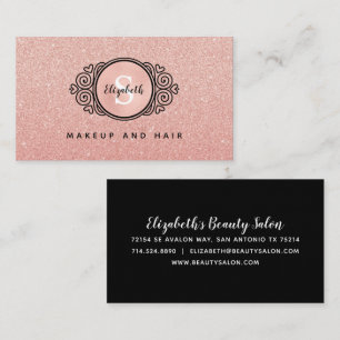 Carte De Visite Rose Gold Parties scintillant maquillage Artiste C