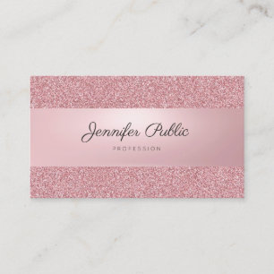 Carte De Visite Rose Gold Parties scintillant Moderne Écriture man